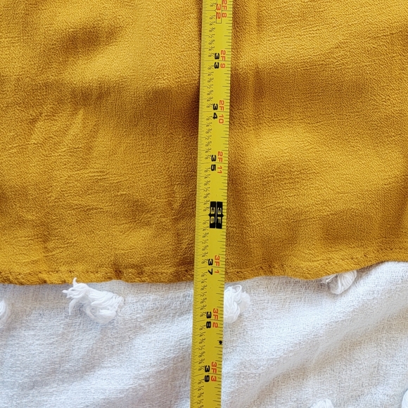 Leith Mustard Yellow Keyhole Tie front Dress Small - Picture 12 of 12